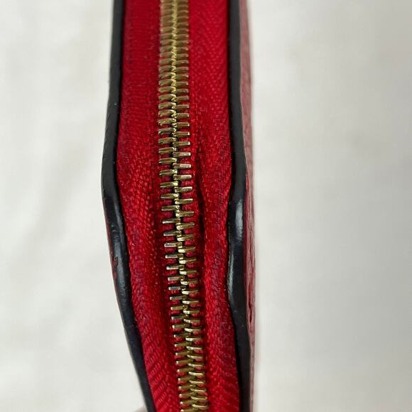 Louis Vuitton Red Empreinte Monogram Leather Zippy Coin Purse Compact Wallet GUC - Picture 10 of 16